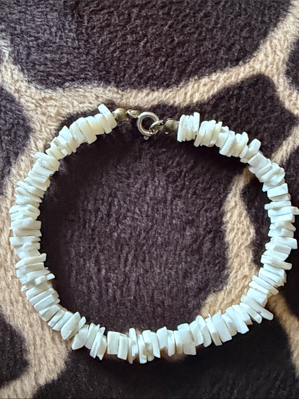 Vintage White Chip Puka Bracelet